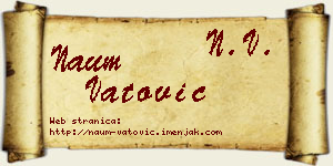 Naum Vatović vizit kartica